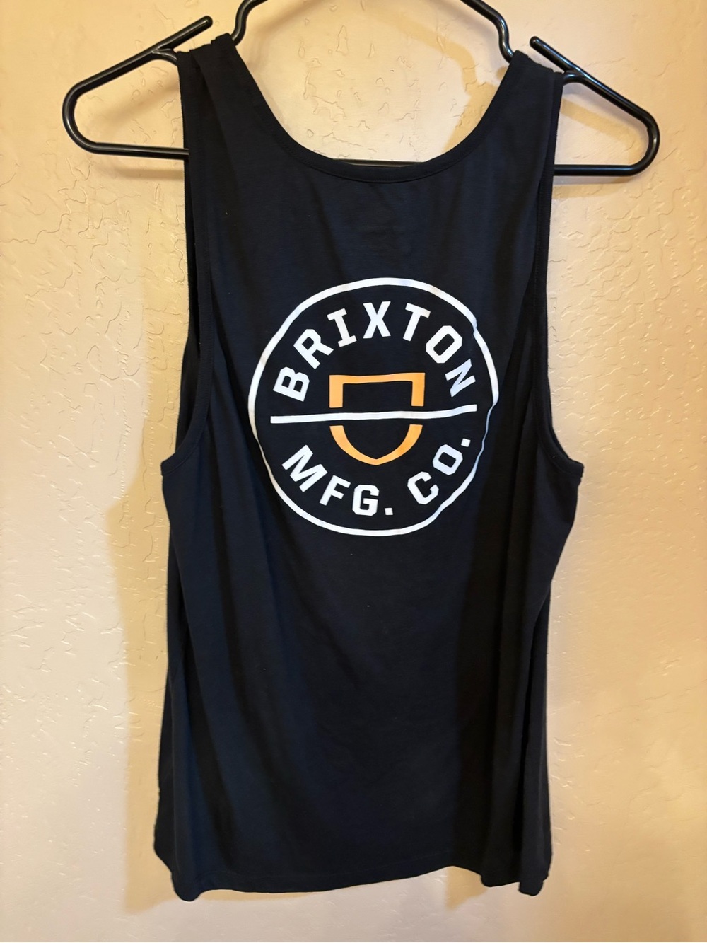 Brixton Black Tank with White and Gold Logo